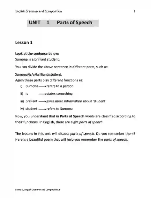 Sample book content image of English Grammer and Composition (English Grammer and Composition) Book | Class Eight (অষ্টম শ্রেণি)
